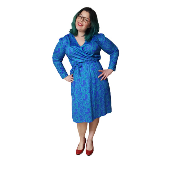 Blair Dresses & Skirts - Vintage 70s/80s Blair Long Sleeve Paisley Wrap Top Sash Midi Dress Sz 14 1/2